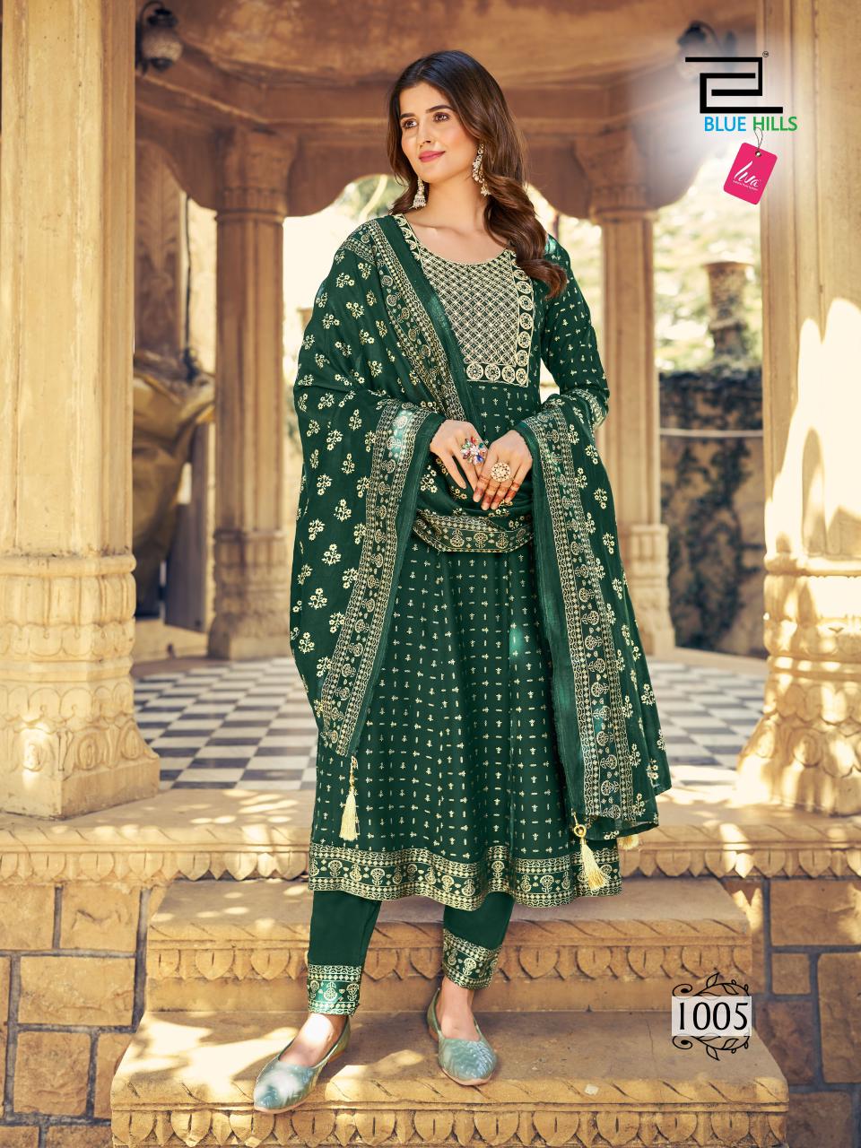 Meera By Blue Hills Rayon Printed Anarkali Kurti With Bottom Dupatta Wholesale Market In Surat